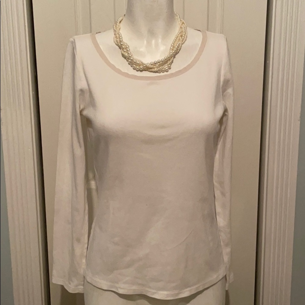Ann Taylor white long sleeve t shirt